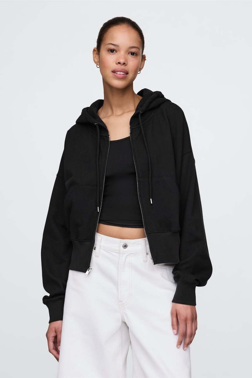 Canguro Con Cierre Sin Felpa Mujer True Black V2