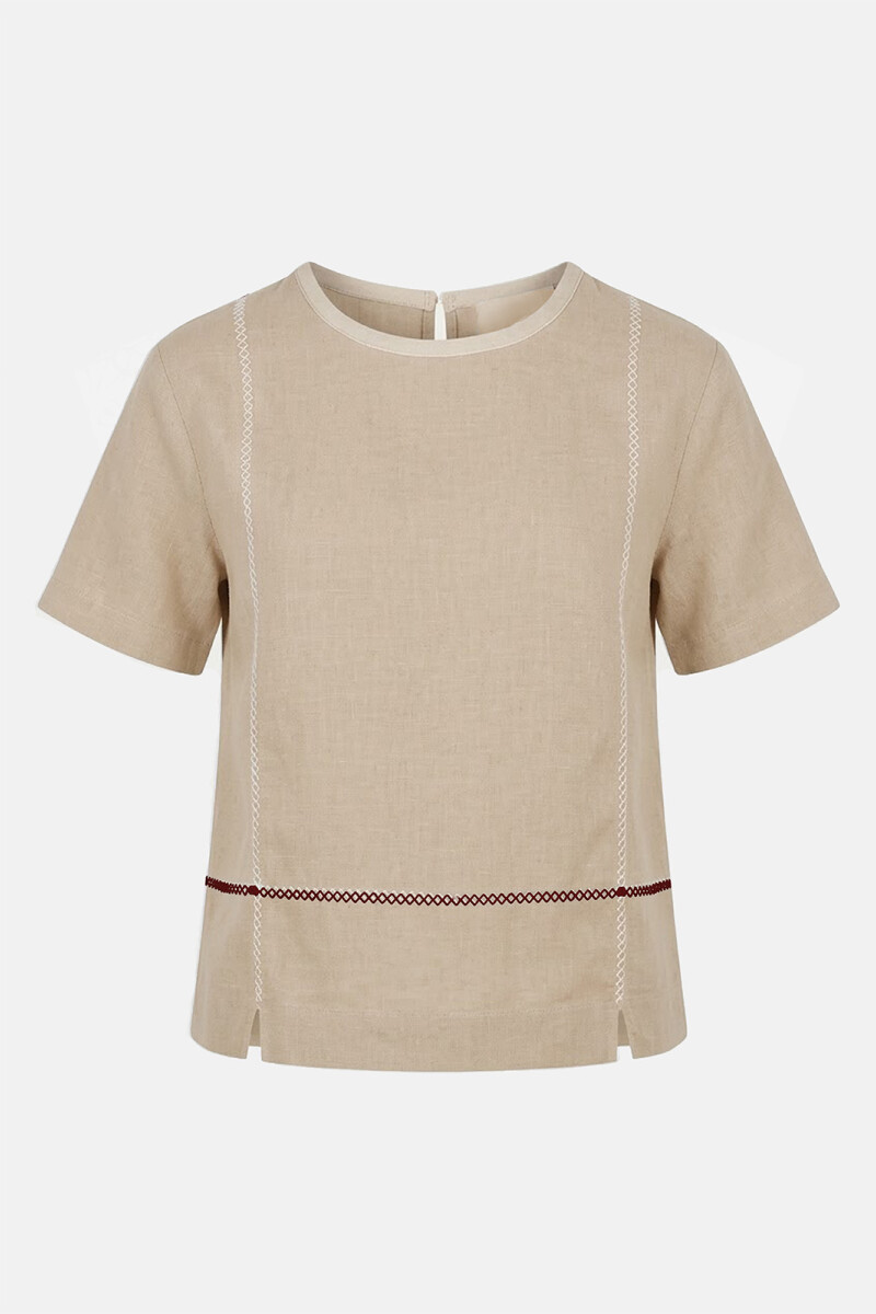 BLUSA LINO CRUZ BEIGE