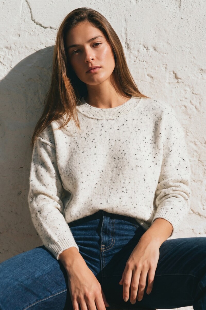 Sweater Bouttonne Gris Melange