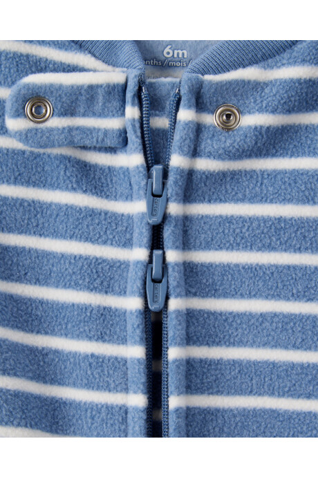 Pijama una pieza de micropolar, con pie, estampa dino Sin color