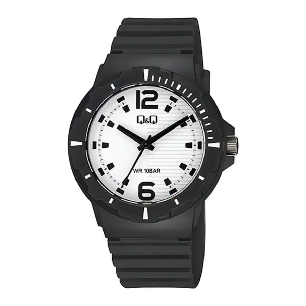 Reloj Análogo Q&Q V02A005VY Unisex 40 Mm Con Correa De Goma Para Uso Diario 
