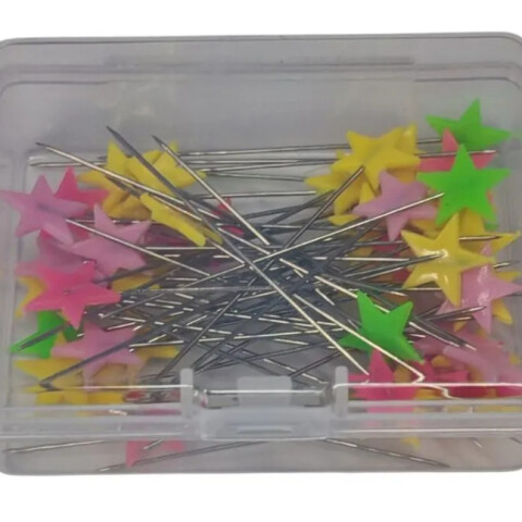 Caja Con Alfileres Patchwork Cabeza Fantasía Estrella X 50 Unidades Caja Con Alfileres Patchwork Cabeza Fantasía Estrella X 50 Unidades