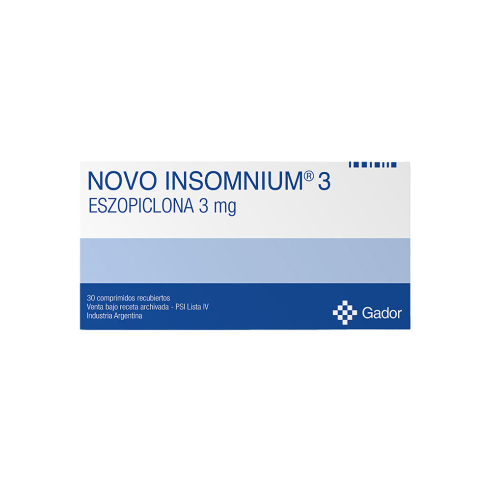 NOVO INSOMNIUM 3 MG. CJ X 30 COMP. única