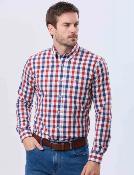 CAMISA SPORT A CUADROS Rojo