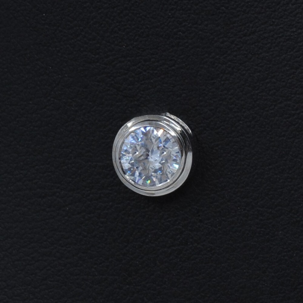 Dije En Oro 18K Blanco Y Zirconia. Dije En Oro 18K Blanco Y Zirconia.