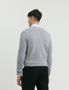470313 SWEATER V HARRINGTON URBAN Gris Medio Melange