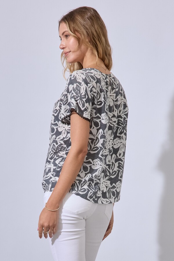 Blusa Broderie GRIS/MULTI