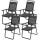 Set X4 Silla Plegable Metal Jardín Patio Exterior Negro
