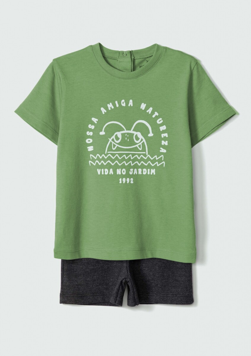 CONJUNTO INFANTIL CON ESTAMPA - VERDE 