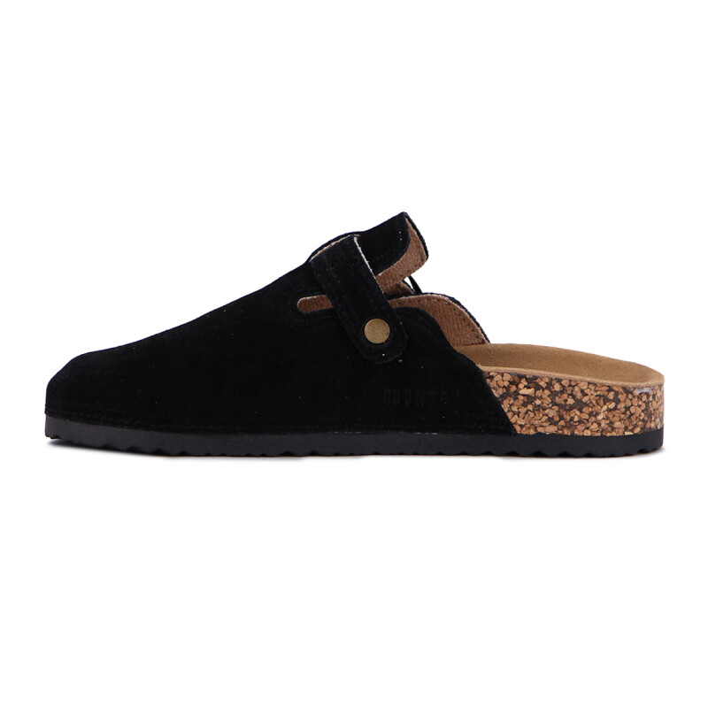 Zueco Country Cuero Mujer Negro