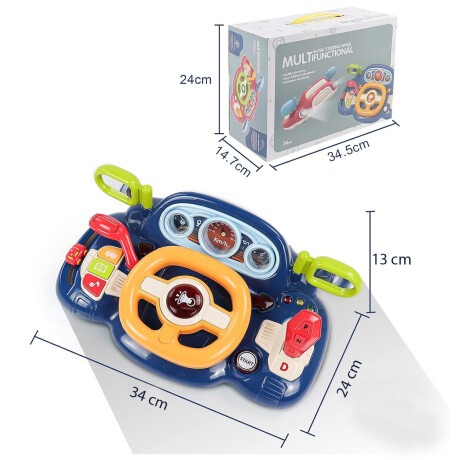 Volante Musical Juego Infantil Simulador Manejo Luz Sonidos Azul