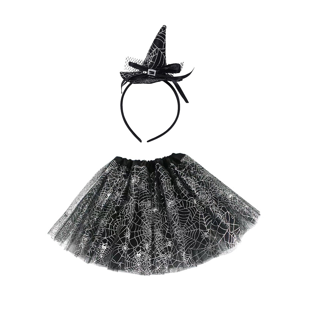 Disfraz de brujita con pollera y vincha - Negro 
