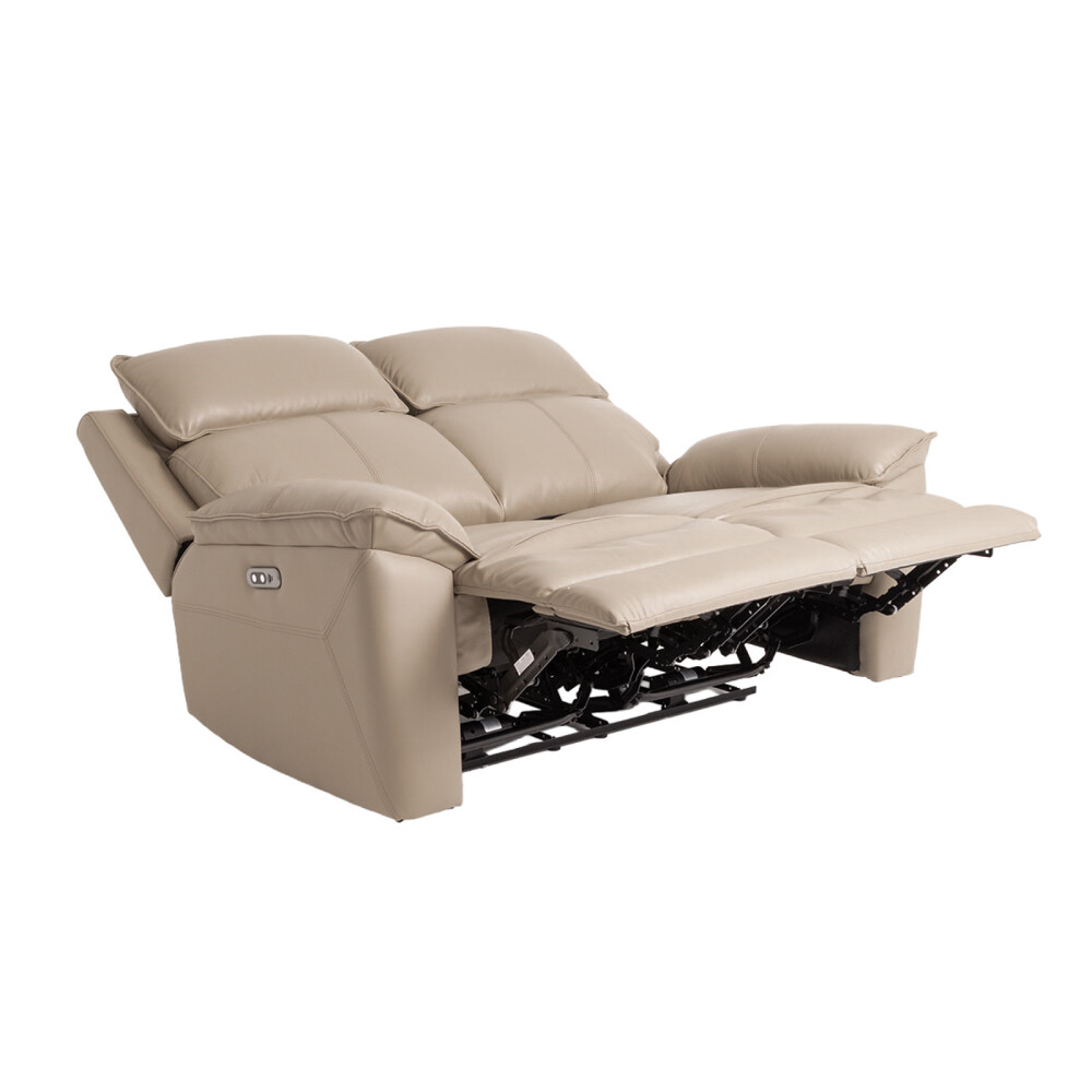 RECLINER ELÉCTRICO 2 CUERPOS CUERO-Y-SIMIL-CUERO MARRON JOSHUA TAUPE