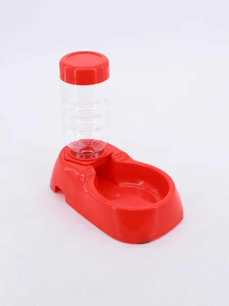 BEBEDERO CON BOTELLA PARA MASCOTA ROJO