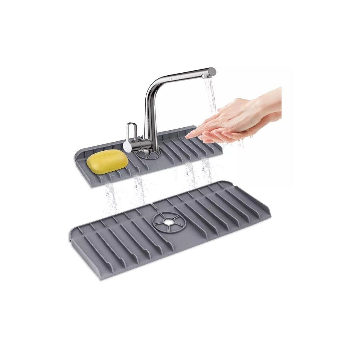 SOPORTE ORGANIZADOR DE PILETA SILICONA - GRIS 