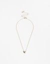 Cadena Corta con Dije Metal Collar Corazón Metal Biplating - Dorado