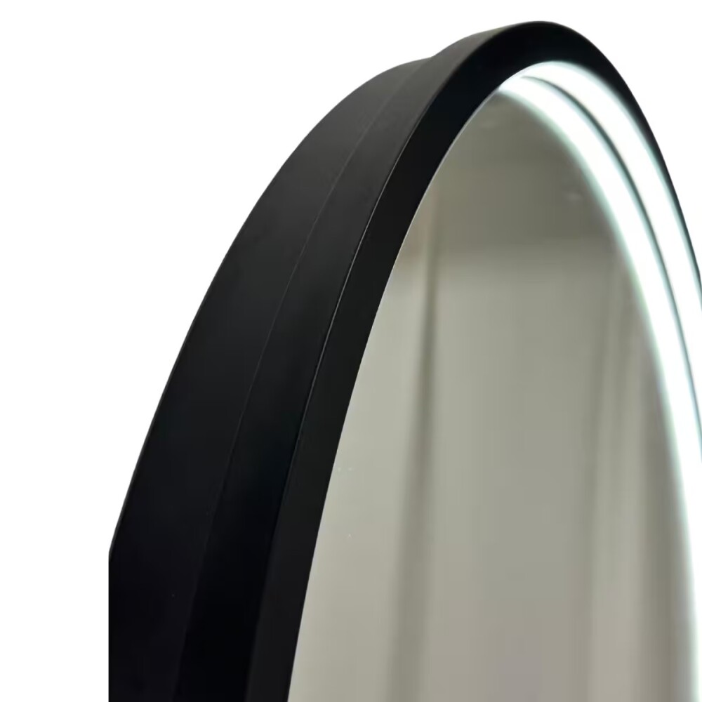 Espejo LED 60 cm negro con desempañador cinta led silicona Espejo Led 60 Cm Negro Con Desempañador Cinta Led Silicona