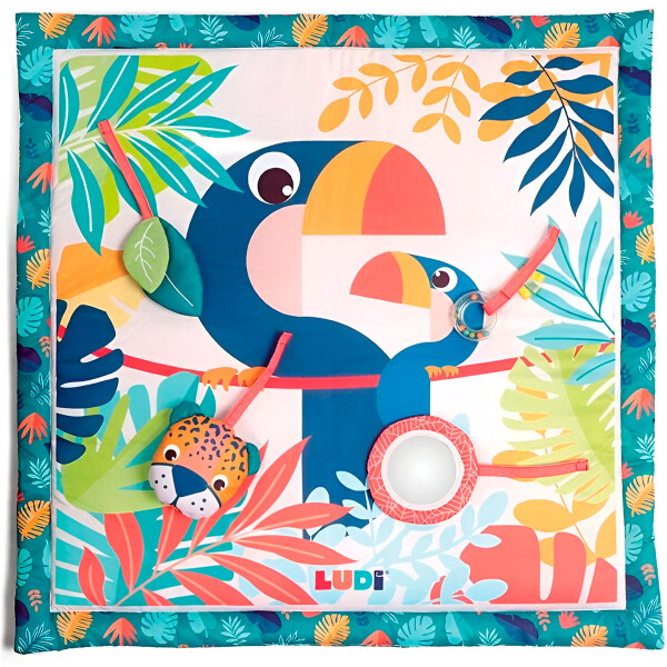 Gimnasio Actividades Alfombra Bebé Sensorial Tucán 45 x 80cm Color Verde