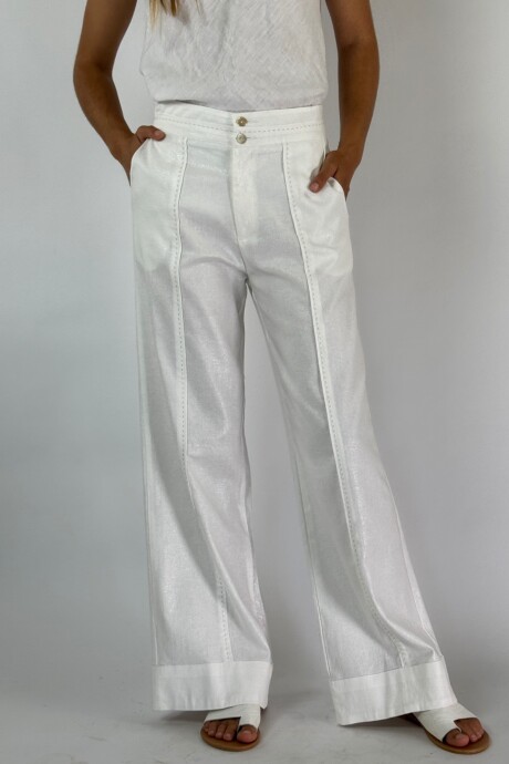 PANTALON METALIZADO CARMELO Blanco