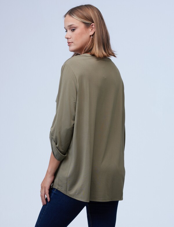 Blusa Oversize Zip OLIVA