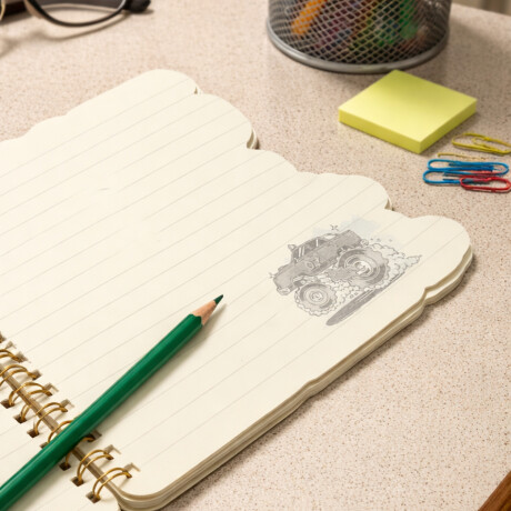 Cuaderno 13x18cm Monster Car Gris