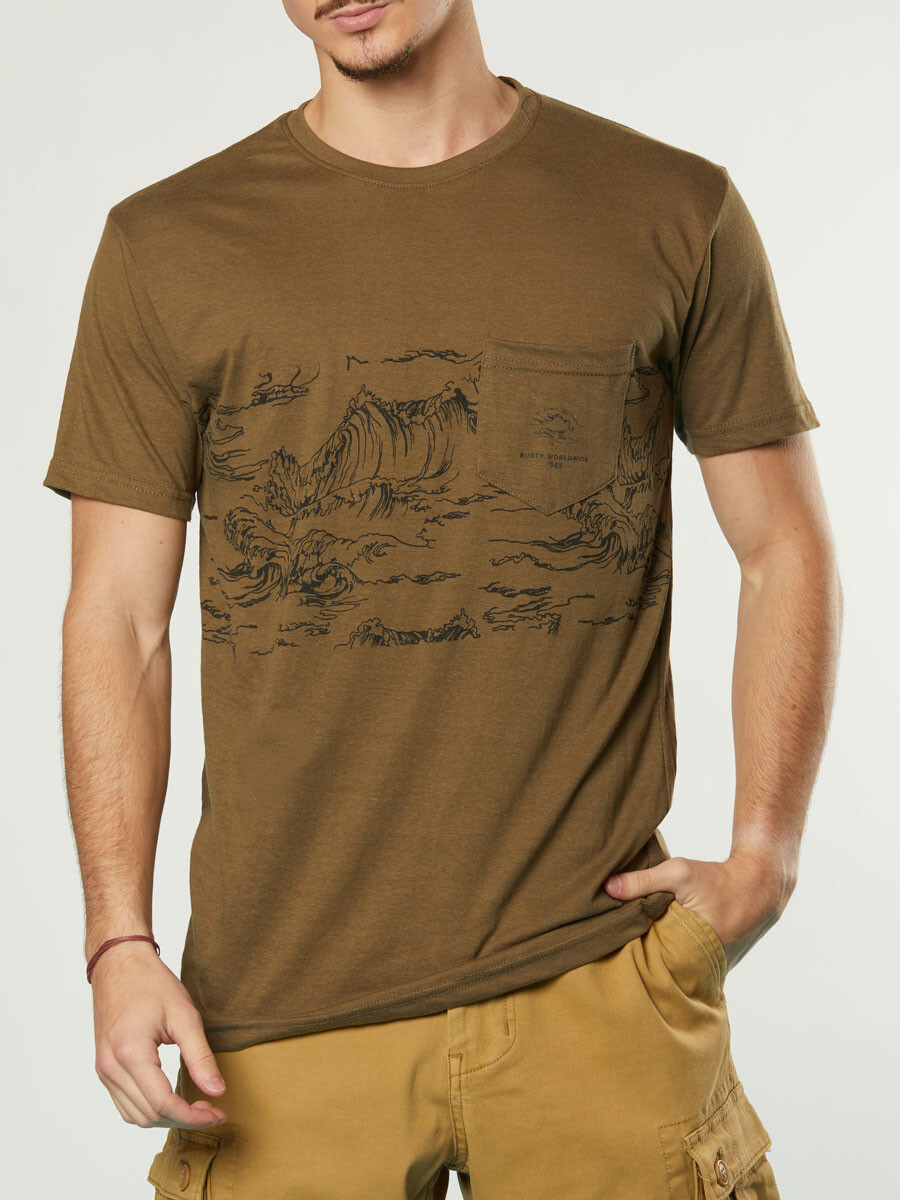 T-SHIRT WAIKO RUSTY - Militar 