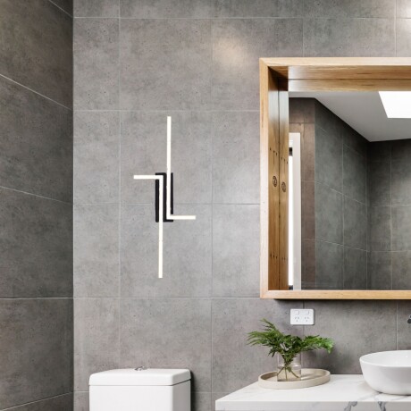 Aplique Led minimalista Diseño doble L 20W Cálido NEGRO