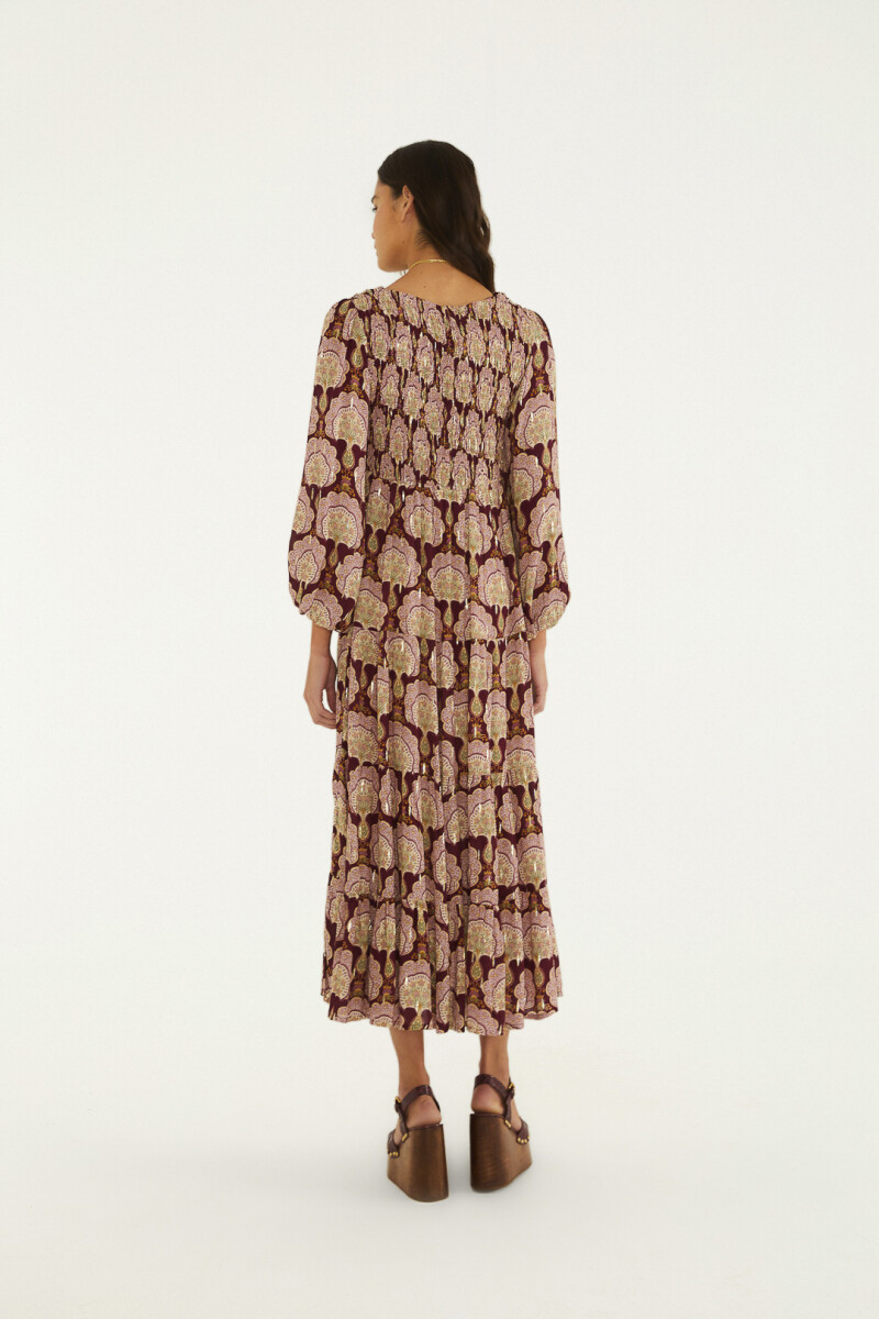 VESTIDO LARGO Bordo