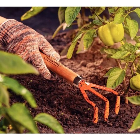 RASTRILLO METALICO 3 DIENTES CON MANGO MADERA TRAMONTINA RASTRILLO METALICO 3 DIENTES CON MANGO MADERA TRAMONTINA