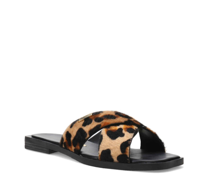 Sandalia de tiras cruzadas Leopardo