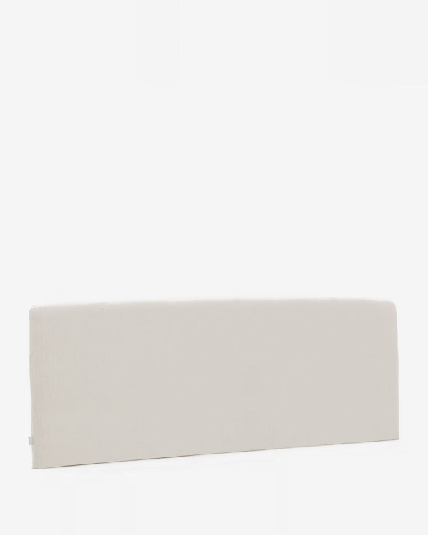 Cabecero desenfundable Valma de chenilla perla para cama de 180 x 200 cm