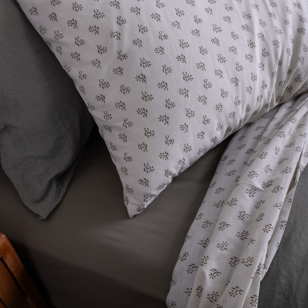 JUEGO SÁBANAS 1 1/2 PLAZA ALGODON-Y-POLIESTER VERDE JAIPUR