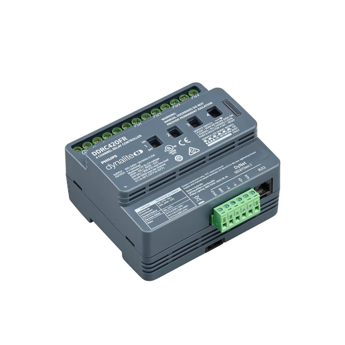 Controlador de relé ON/OFF 4 líneas 20A - Dynalite - PH9611 