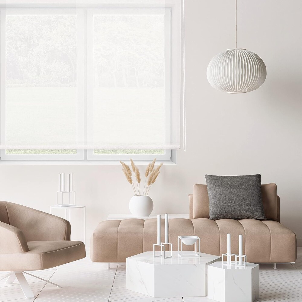 Cortina Screen Pvc Roller Tela Microperforada 1.20x2.00m Blanco