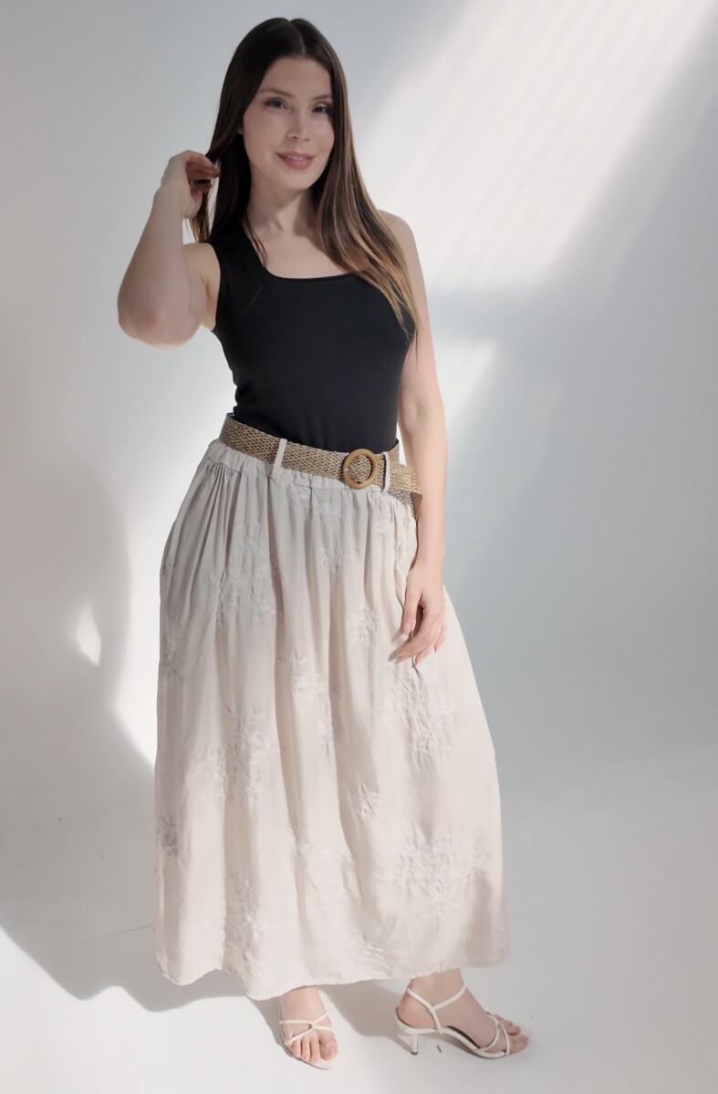 Pollera Flor - Beige 