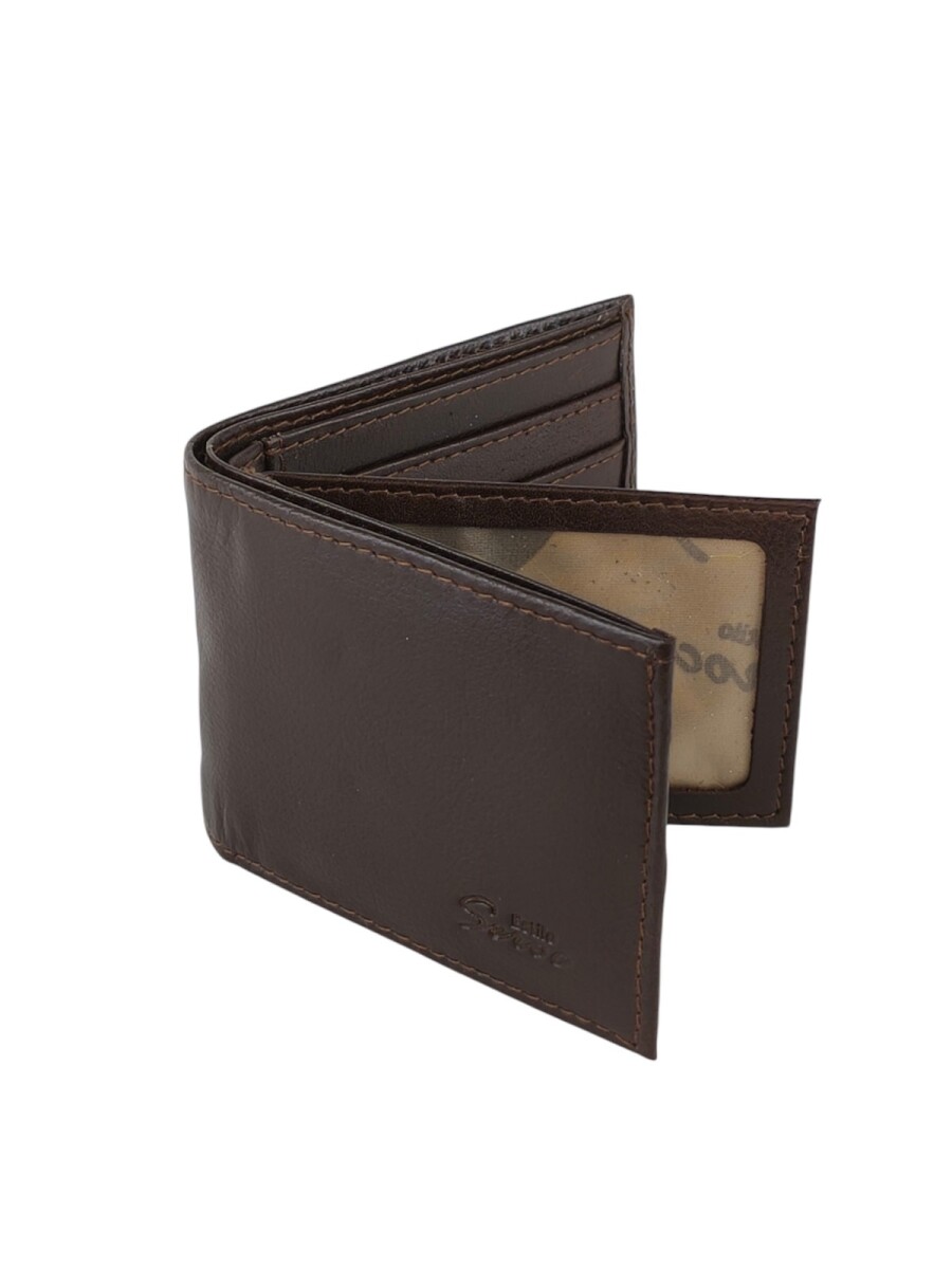Billetera doble tarjetero con volante - Marrón 