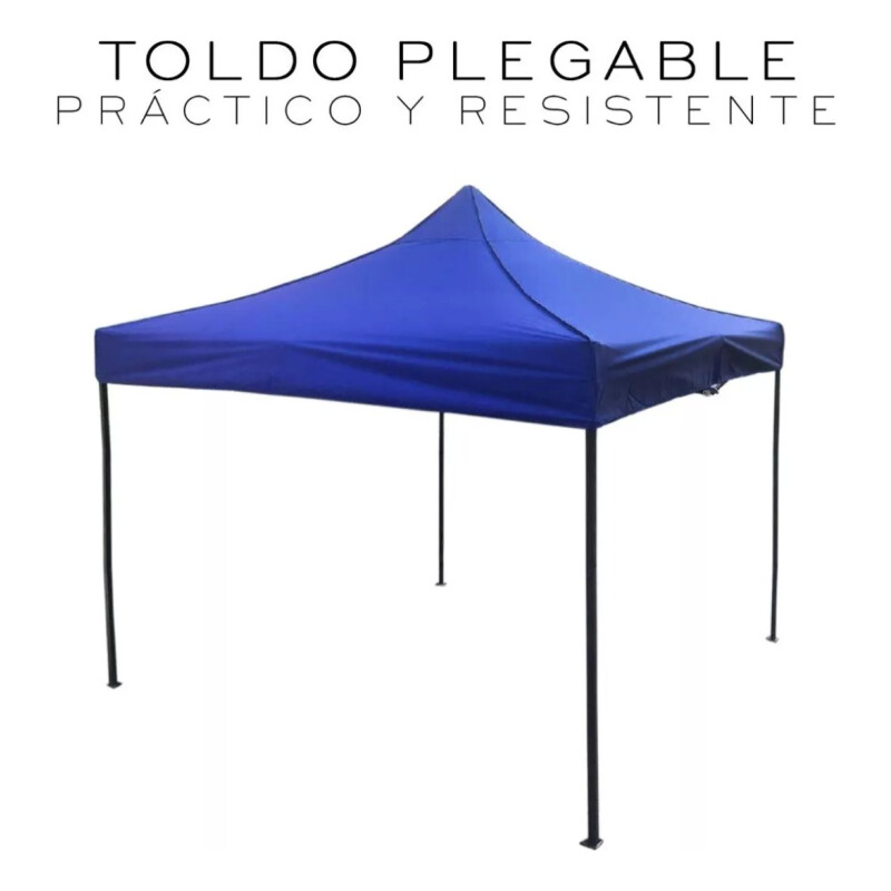 Gazebo Plegable Toldo Super Reforzado 3x3x3 Filtro Uv Pf Azul