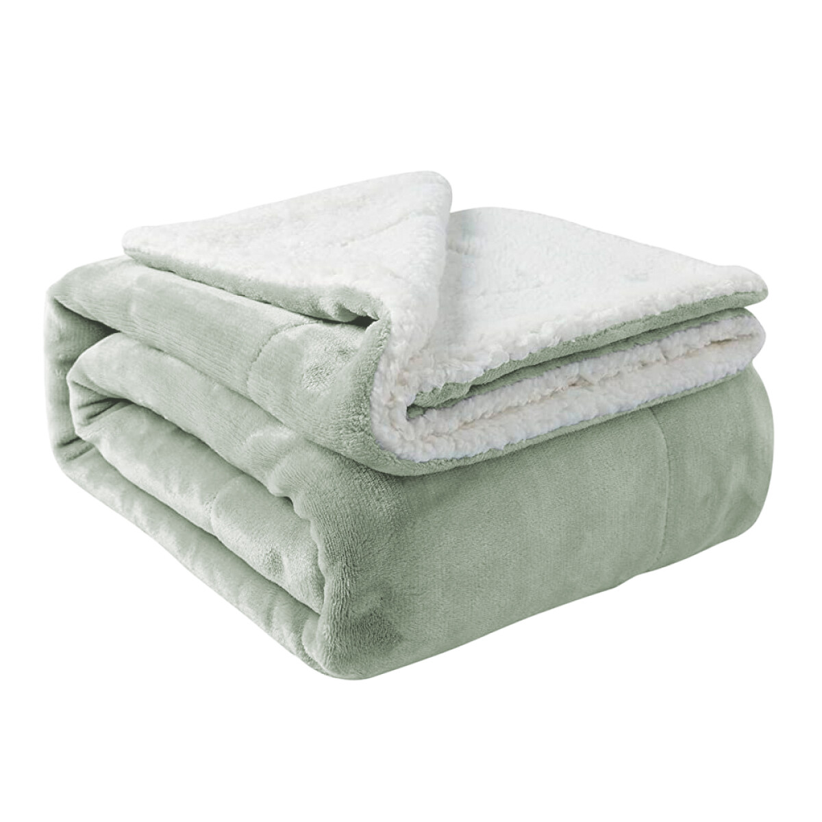 Manta Reversible Flannel/Sherpa Frazada Polar de 150x200cm - Celeste Claro 