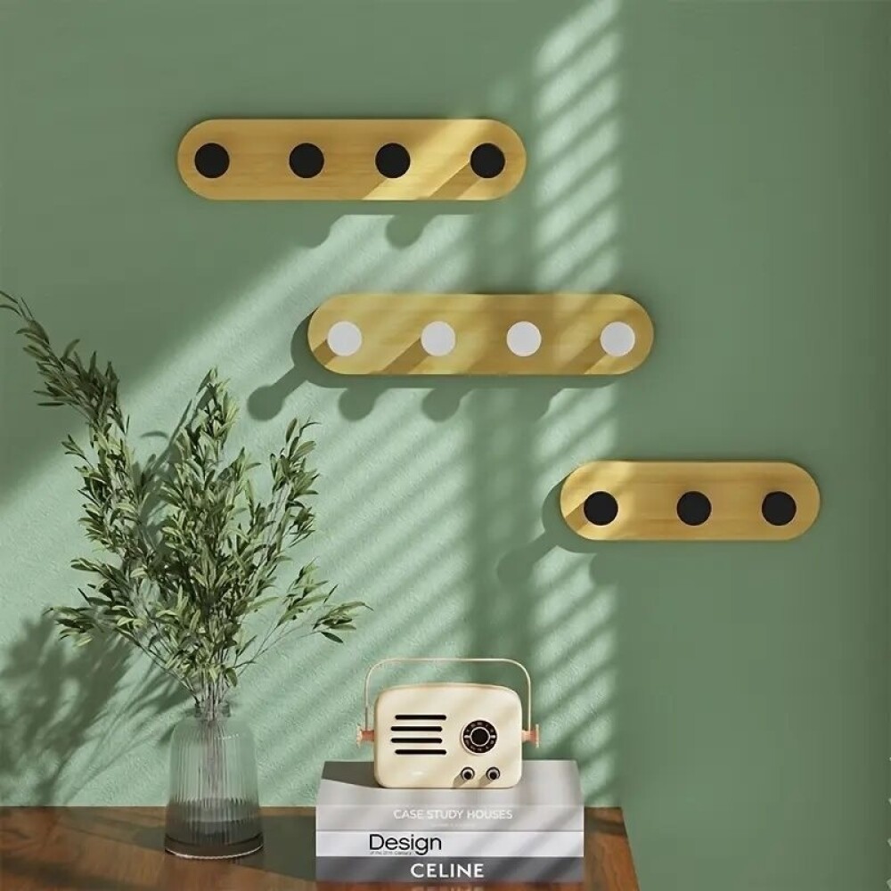 Perchero de Pared 4 Colgadores Bambú Natural/Negro PERCHERO DE PARED 4 COLGADORES BAMBOO NATURAL/NEG.