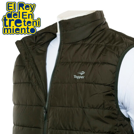 Chaleco Abrigo Topper Inflado Impermeable Para Hombre Verde Oliva