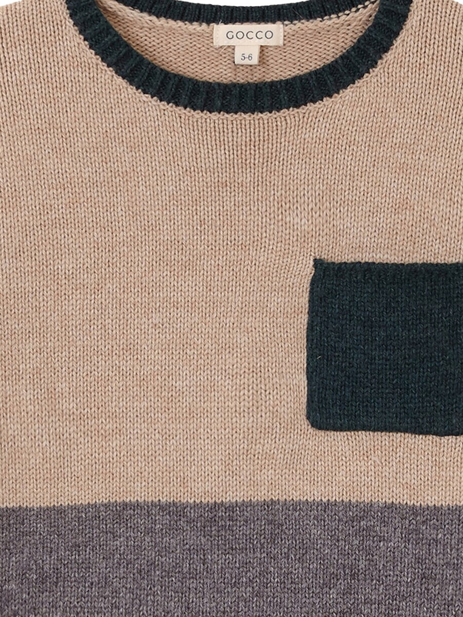 Jersey Bicolor Con Bolsillo Topo Melange