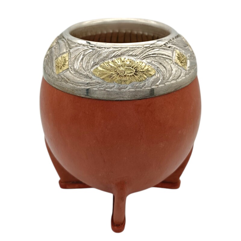 Mate torpedo linea Bresciani - Plata y oro - MTTO40 Marrónuniforme