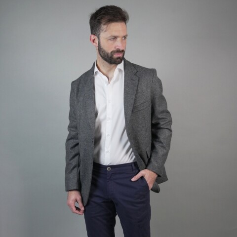 SACO DE LANA Gris Melange