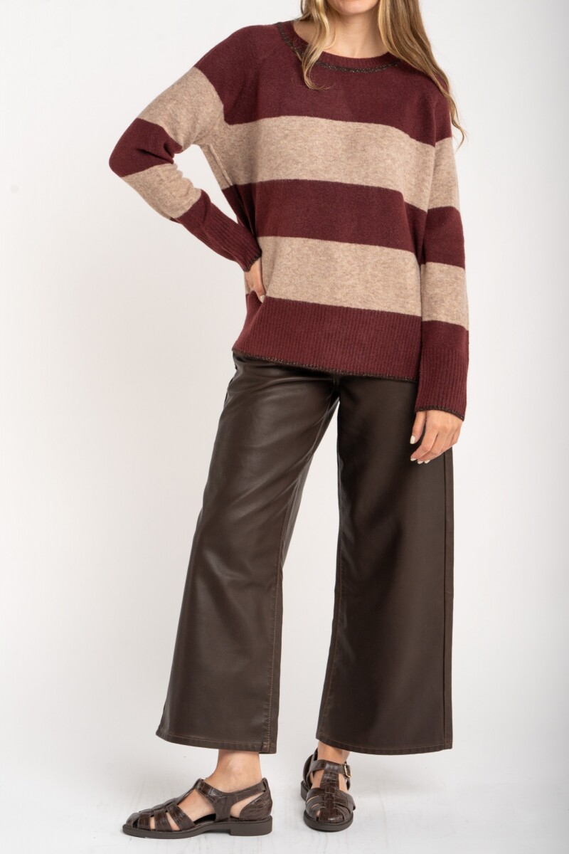 Sweater Rayado Bordeaux