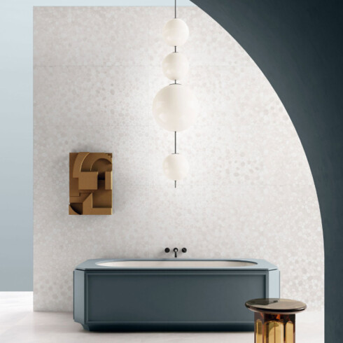 PORCELANATO REVESTIMIENTO 59.6X119.2 BRILLO BLANCO DECORADO GAMAS DE BLANCO