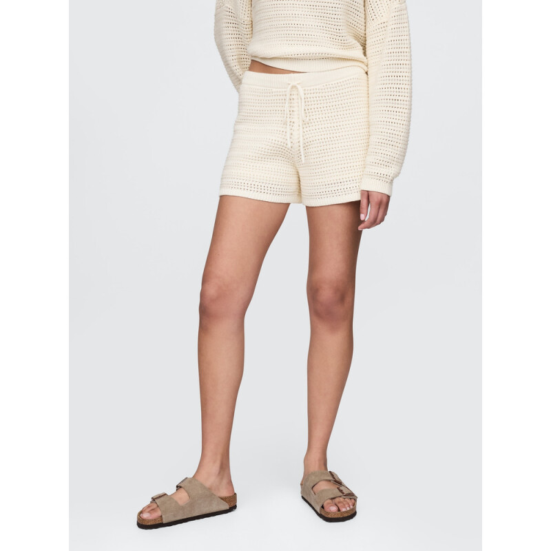 COTTON CROCHET SHORT IVORY FROST
