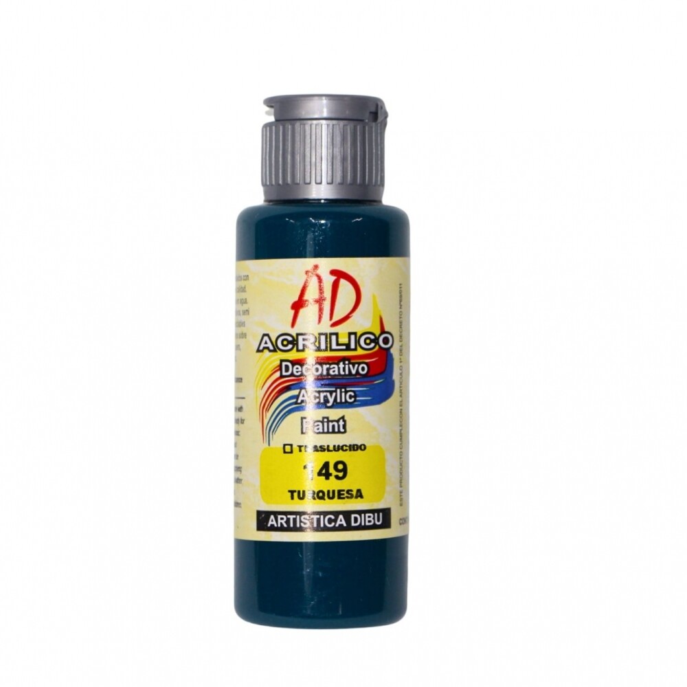 PINTURA ACRILICA ARTISTICA DIBU 60 ML. DIFERENTES COLORES COLOR TURQUESA 149