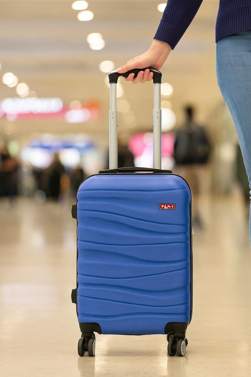Valija Rigida Carry On Con Mango Telescopico Azul Pastel 