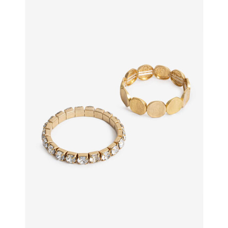 Set De Pulseras Elásticas Dorado Oro Amarillo