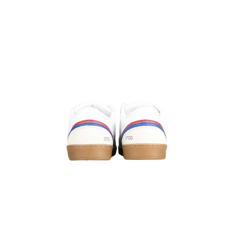 éS EOS White W/ Red & Blue